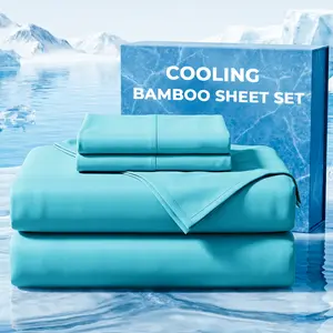 2400TC Cooling Bamboo Bed Sheet Set, Breathable And Cooling Bed Sheet - Luxury Hotel Bed Sheet Set - Soft, Wrinkle-Resistant, And Comfortable Bedding- Easily Fits Extra Deep Mattresses, Bamboo Sheets Twin/Full/Queen/King Size, Machine Washable, Room Decor