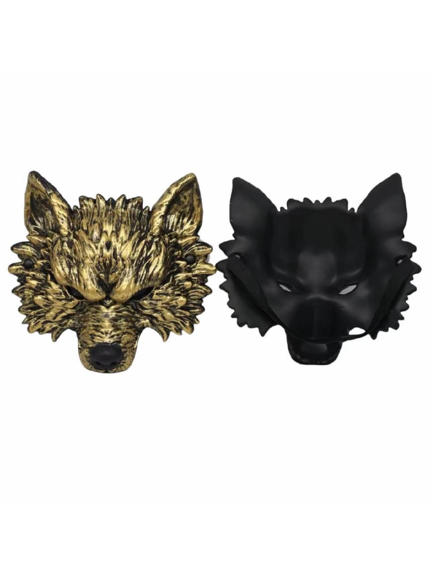 Halloween PU Wolf Mask, Animal Mask, Soft Foam Wolf Head Costume Prop, Realistic Party Mask, Festival Dress-Up Accessory, Dance Event Wear