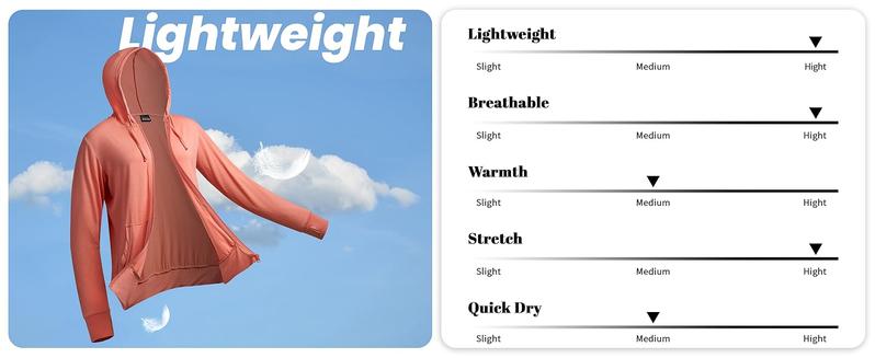 LETAOTAO Thin Summer Jackets For Women Womens' Lightweight Zip Up Hoodies Stretch