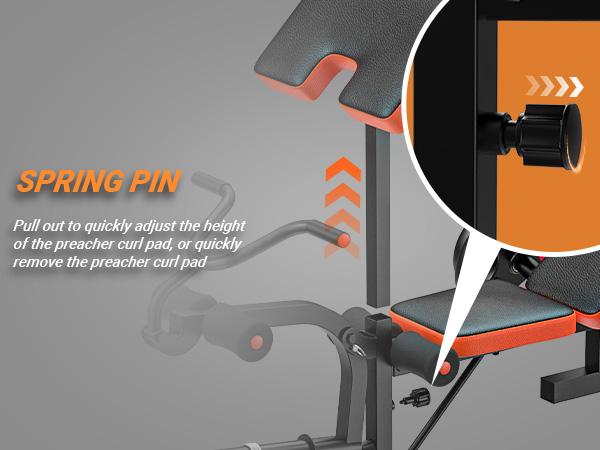 Bearbro 660lb 6-in-1 Adjustable Weight Bench with Multi-Purpose Workout Bench Set With Barbel Rack and Leg Developer for Home Gym Full Body Function Strength Training