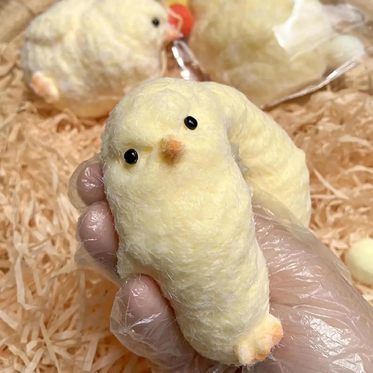Cute Handmade Chick Squishy Toys Ultra Soft Squishy Fidget Toys Silicone Pinch Entertainment Games for Children Christmas Gifts