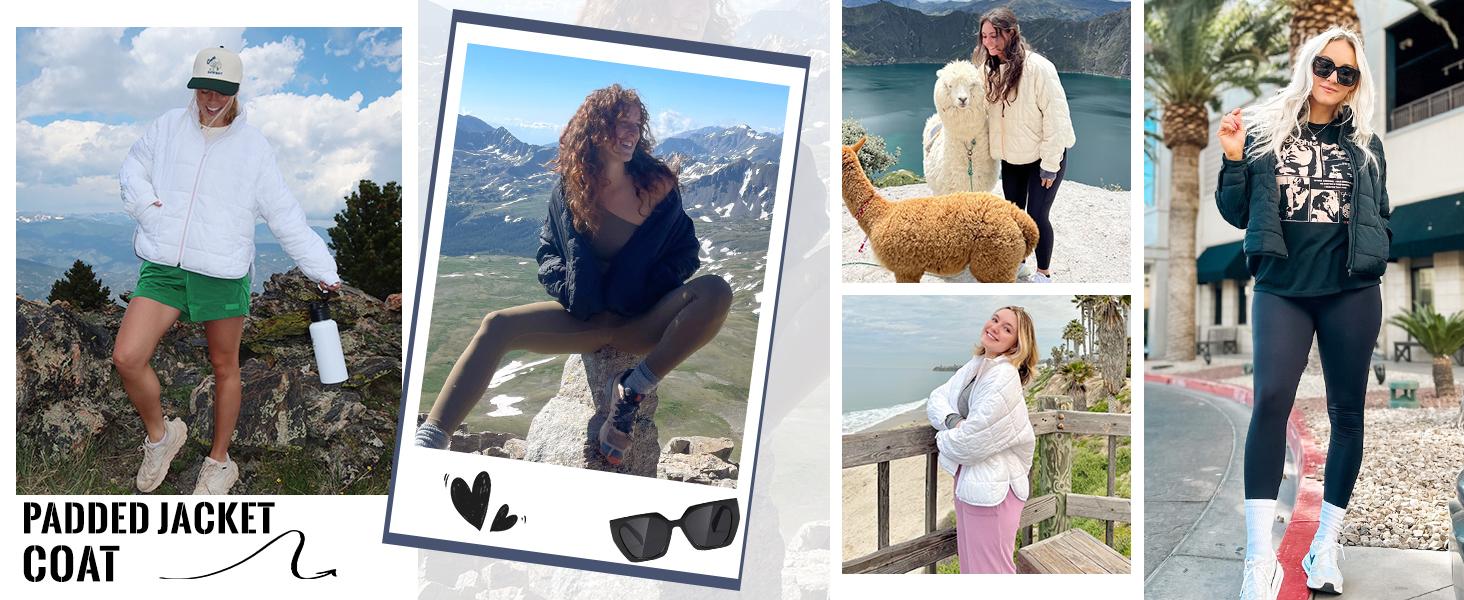 UANEO Women's Quilted Puffer Jackets Lightweight Zipper Short Padded Coat With Pockets TikTokShopBlackFriday