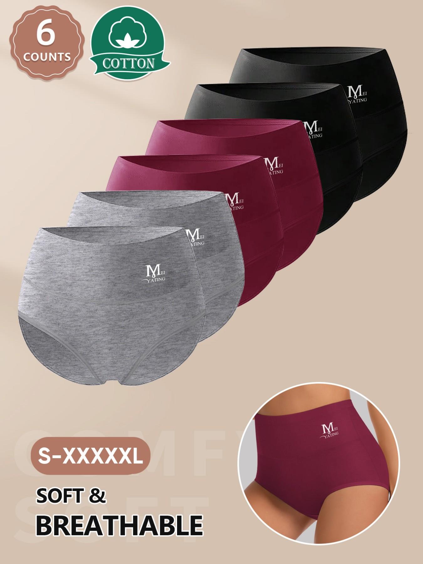 Women's Cotton Underwear Set, Soft Breathable Non-Irritating, Comfortable Fitted Triangle Panties, Elastic Large Size Fits All Seasons