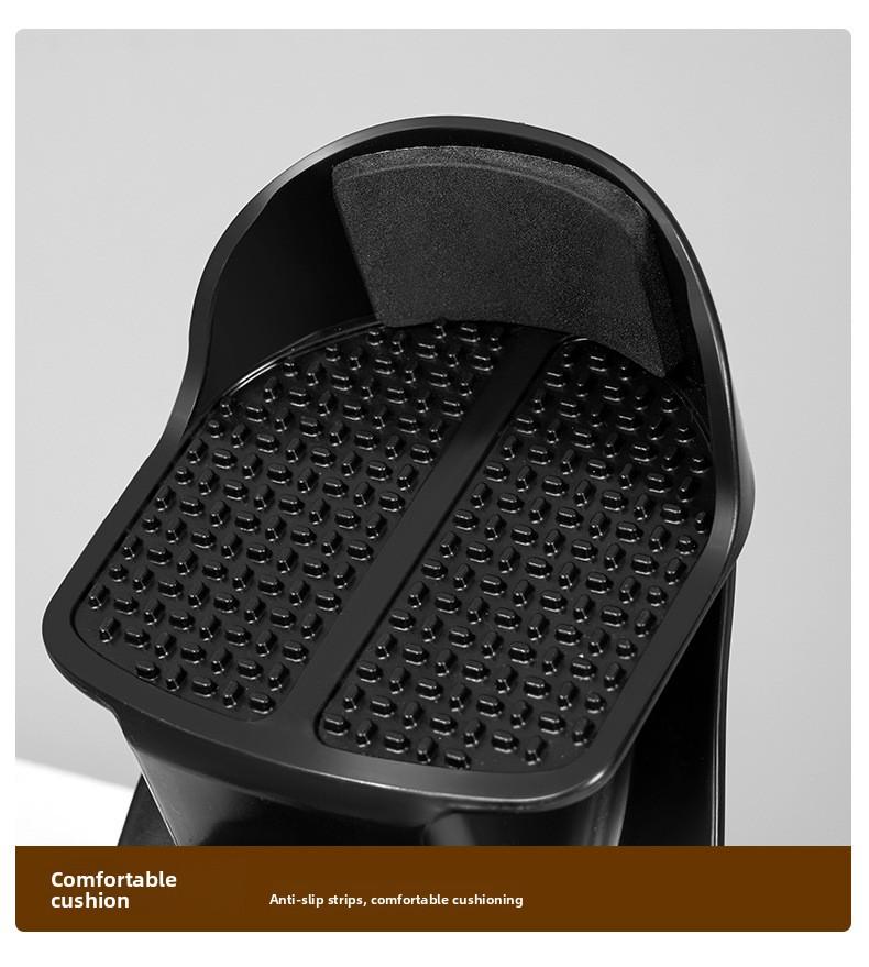 Indoor heel pedal, used for stretching the calves, Achilles tendon, tibialis muscles, and for leg stretching and massage on the treadmill