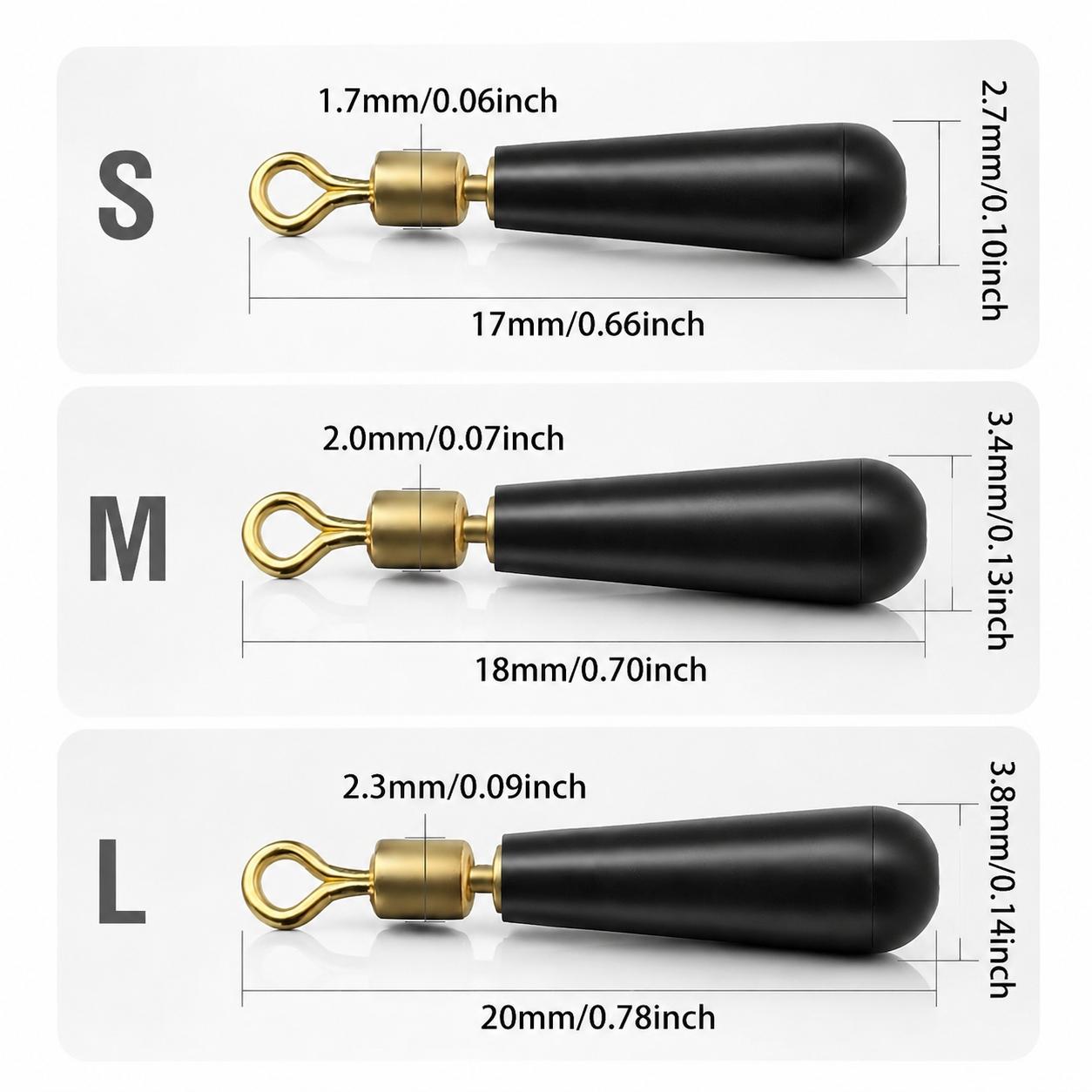 Anti-Tangle Nickel-Plated 360° Swivel Fishing Float Stop, High-Elastic Wear-Resistant Rubber Bobber Stopper for LED Night Fishing Floats, Deep Sea Rock & Offshore Fishing. Choose 10 or 50 Packs.