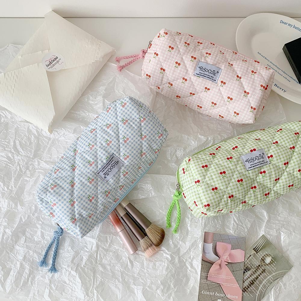 Cute Cartoon Cherry Pencil Case, Portable Stationery Organizer Bag, Adorable Cosmetics Storage Pouch, Ideal for Students