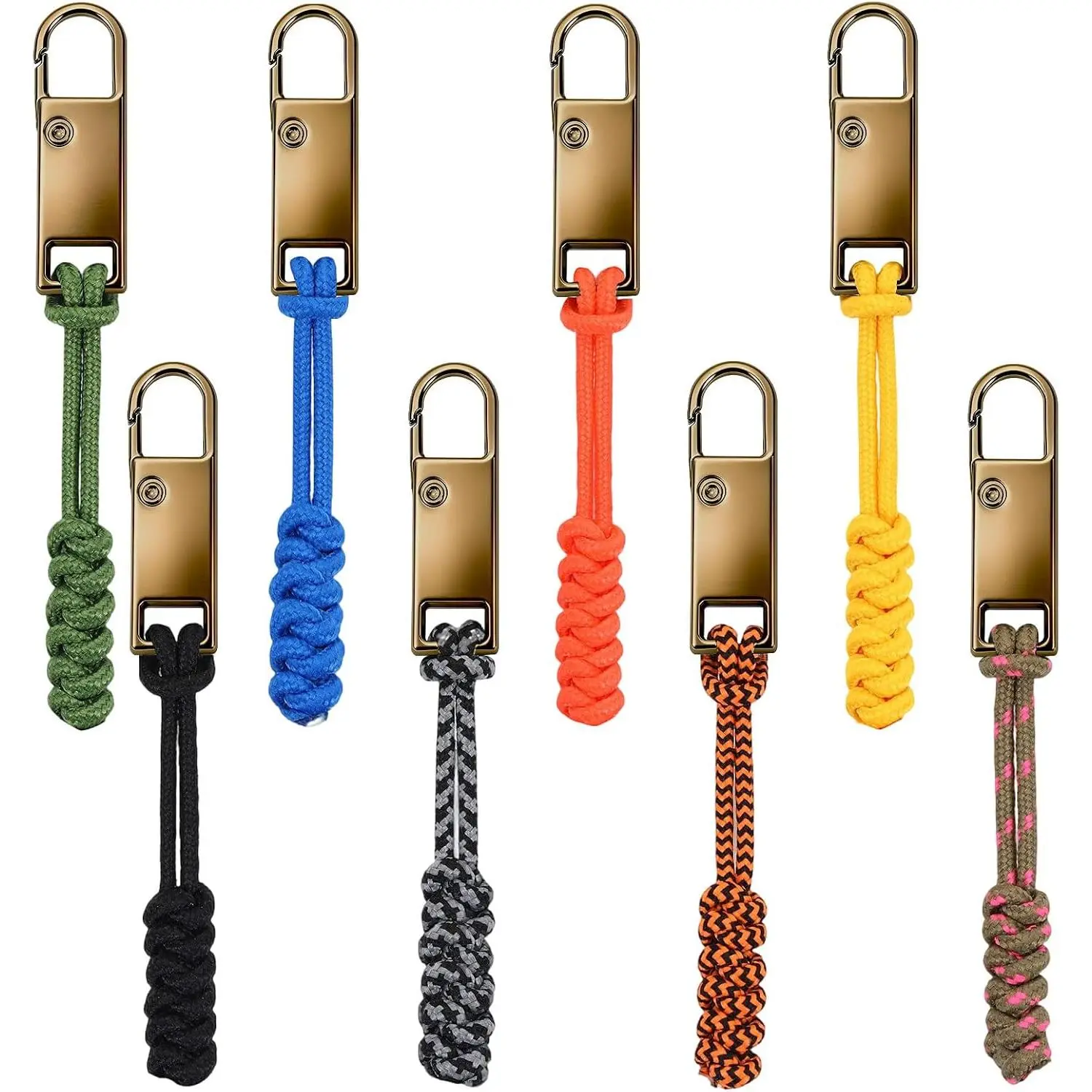 8 Pack Metal Zipper Pull  Tab for Jacket Backpack