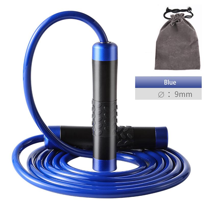 Weighted Jump Rope for Workout Fitness(1LB), Tangle-Free Ball Bearing Rapid Speed Skipping Rope for MMA Boxing Weight-loss,Aluminum Handle Adjustable Length 9MM Solid PVC Rope Exercise Equipment