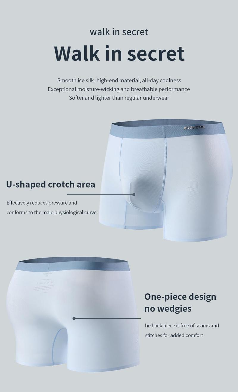 Nowazton Men's Silk Boxer Briefs,Cool & Breathable Tech Fabric, Antibacterial 7A, Moisture-Wicking & Soft, Ideal for Everyday Comfort & Active Wear - Perfect Father's Day Gift for Father and Husband