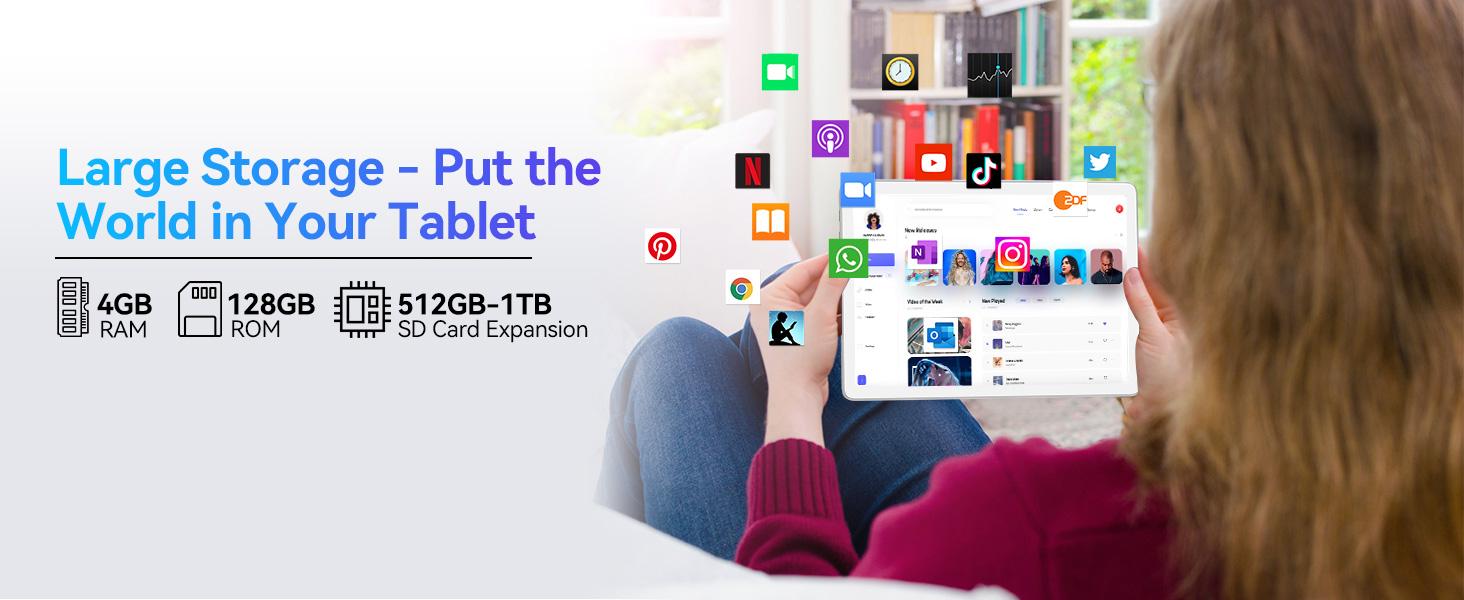 Tablet 2025 Newest Android, 2 in 1 with 128GB Large Storage, 10 Inch Big Screen with Octa-Core Processor, 5G WIFI with Keyboard, 13MP Rear Camera, 5.0 Bluetooth/GPS/Mouse/Case android pad bundle Smartphone Cellphone Tablet Deal on sale Wireless Multicolor