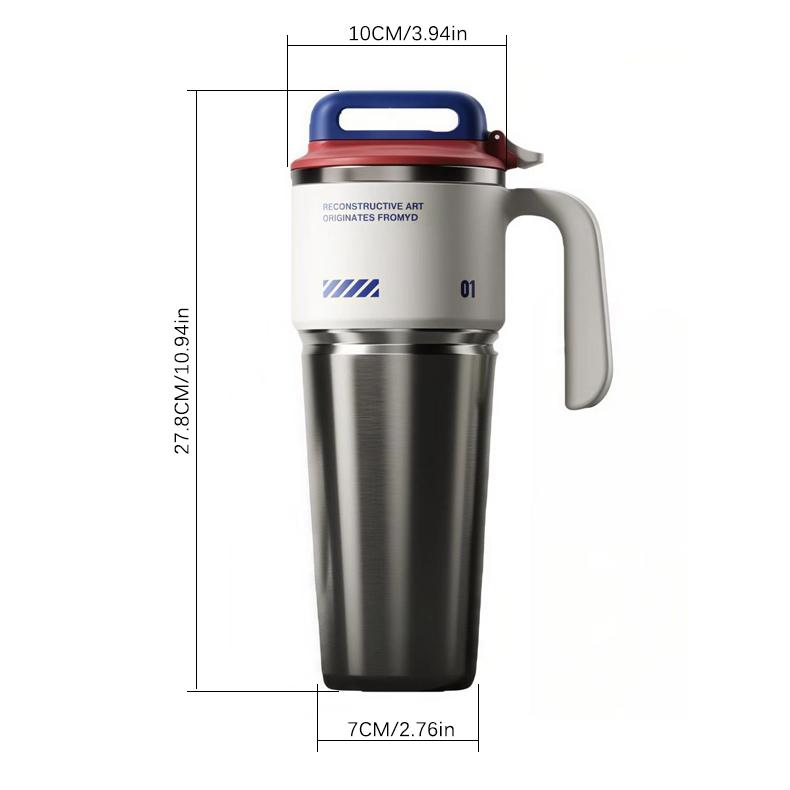 Mechanic Humor "Curious Enough To Take It Apart" Design 40oz Insulated Cup, Large Insulated Cup with Straw, Lid, and Handle, Stainless Steel Water Bottle, Reusable Drinking Cup, High-Quality Water Bottle, Fashionable Portable Drinking Cup for Office