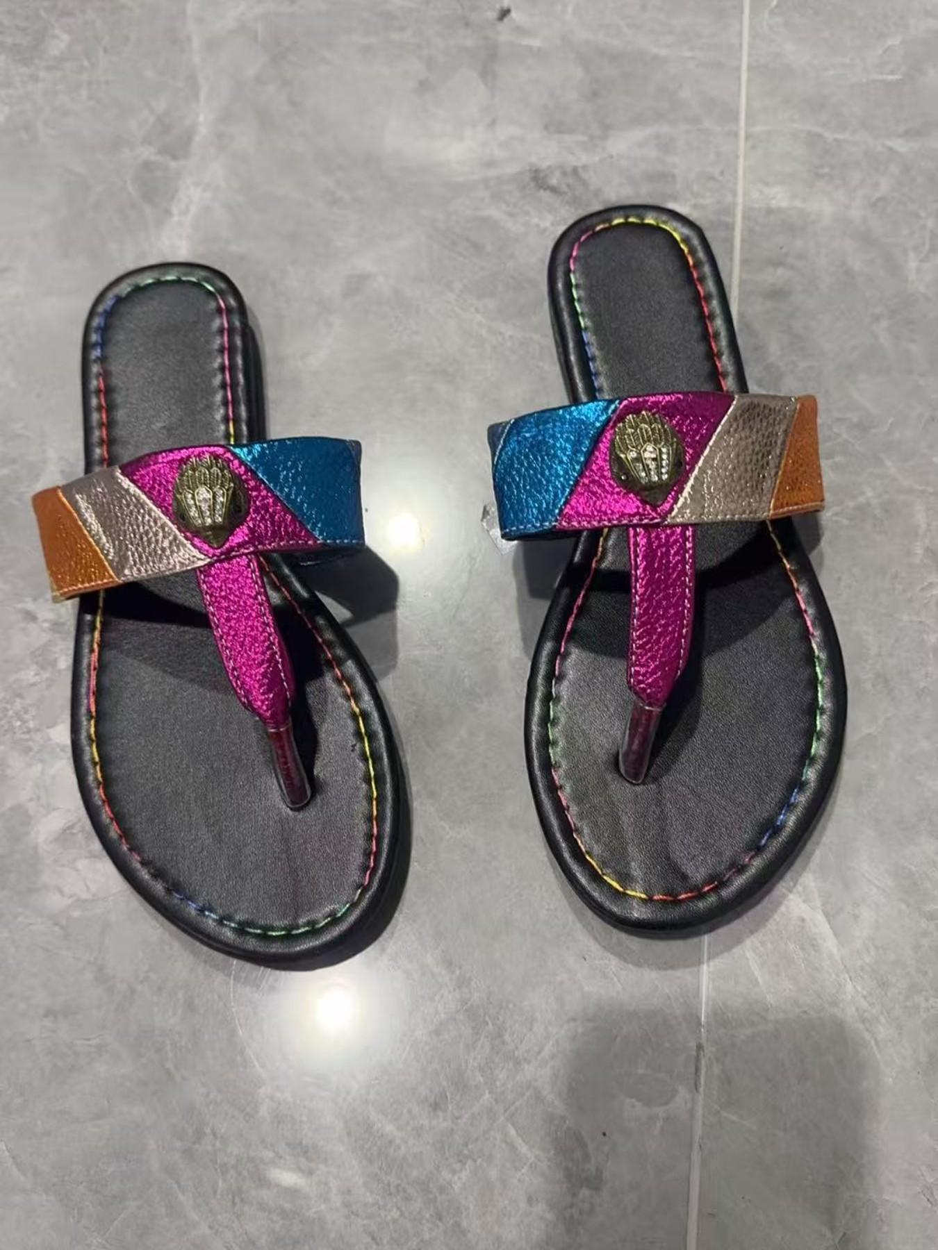 Seven Color Fish Mouth Outdoor Thick Sole Sandals, Summer New Roman Style Fashion Trendy Open Toe Beach Shoes, Lightweight Women's Flat Slippers
