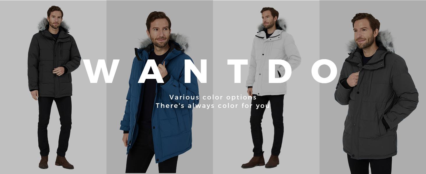 Men's Winter Jacket Warm Puffer Jacket Snow Coat with Hood Menswear Tops