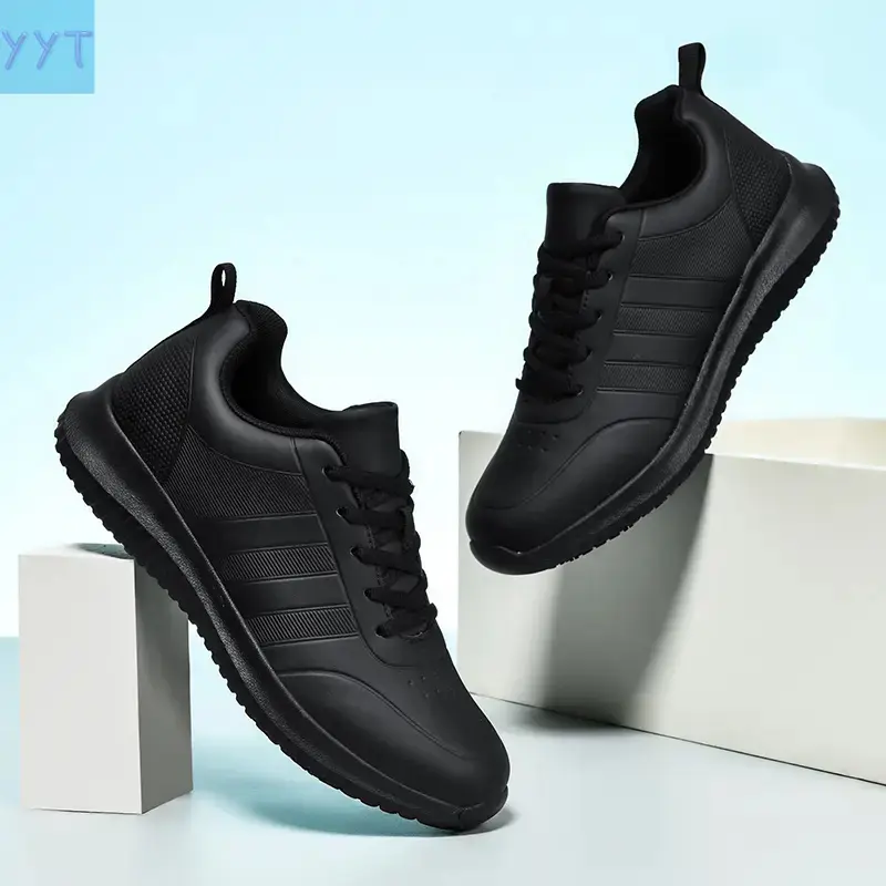 YYT1 Men's & Women's Waterproof SRC Oil-Resistant Breathable Mesh Comfort Shoes with Polypropylene, Workplace Safe Chef Footwear for Chef Users & Kitchen Duty, Stylish Black Nurse Shoes