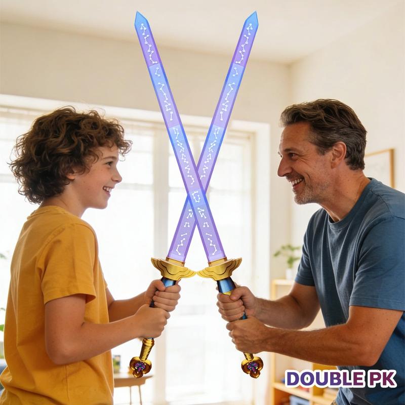 K-POP Large 3D printed portable purple telescopic Rumi sword, lightweight and portable, fun and space-saving, stress-relieving telescopic sword toy, cosplay fantasy accessory, movie collector gift, Halloween costume accessory.