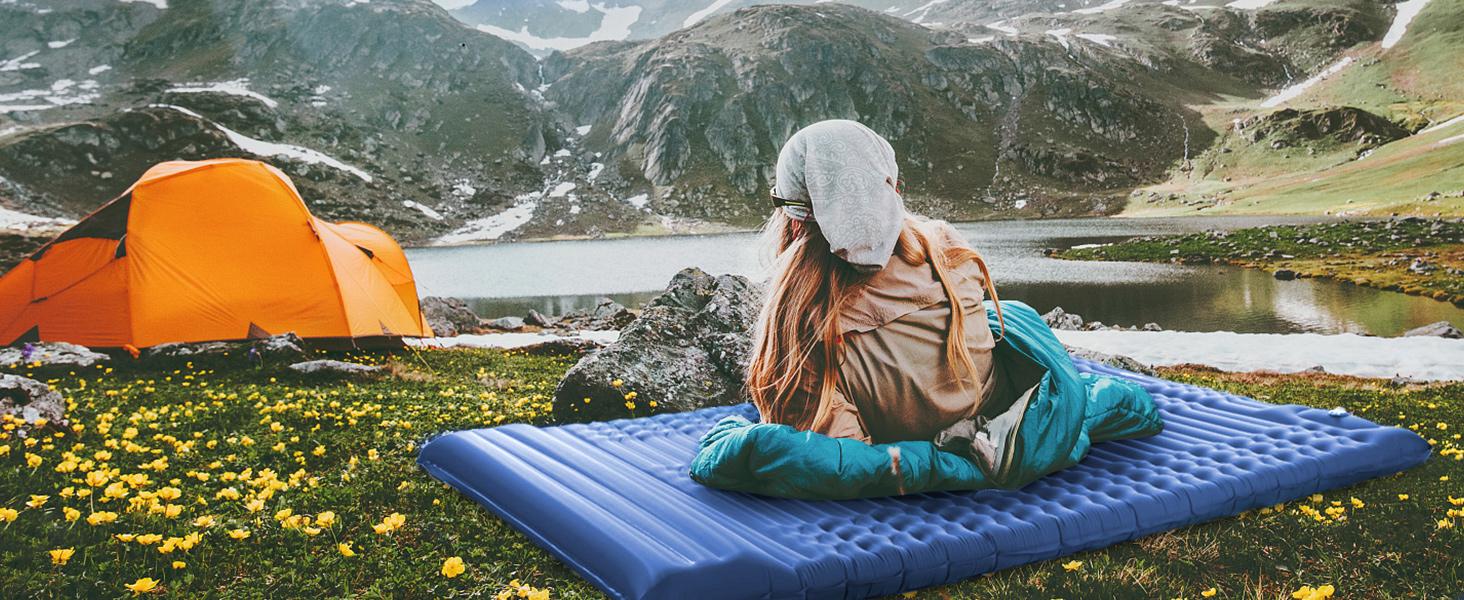 Sleeping Pad for Camping 4" Ultra-Thick Self Inflating Camping Pad, with Pillow Built-in Foot Pump, for Backpacking Hiking Portable christmas gift Quick Inflate Outdoorgear Sleeping Pad for Camping 4" Ultra-Thick Self Inflating Camping Pad, with Pillow Built-in Foot Pump, for Backpacking Hiking Portable christmas gift Quick Inflate Outdoorgear