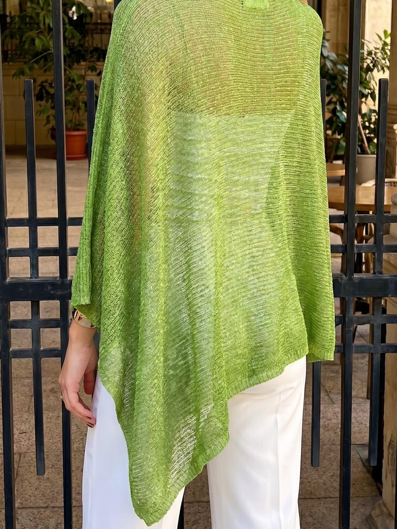 Fashion Elegant Lightweight Breathable Multi-Wear Loose Knit Shawl Cape Pullover, Casual Daily Wear, Spring & Fall Plain Design, Knitted, Knitwear, Everyday