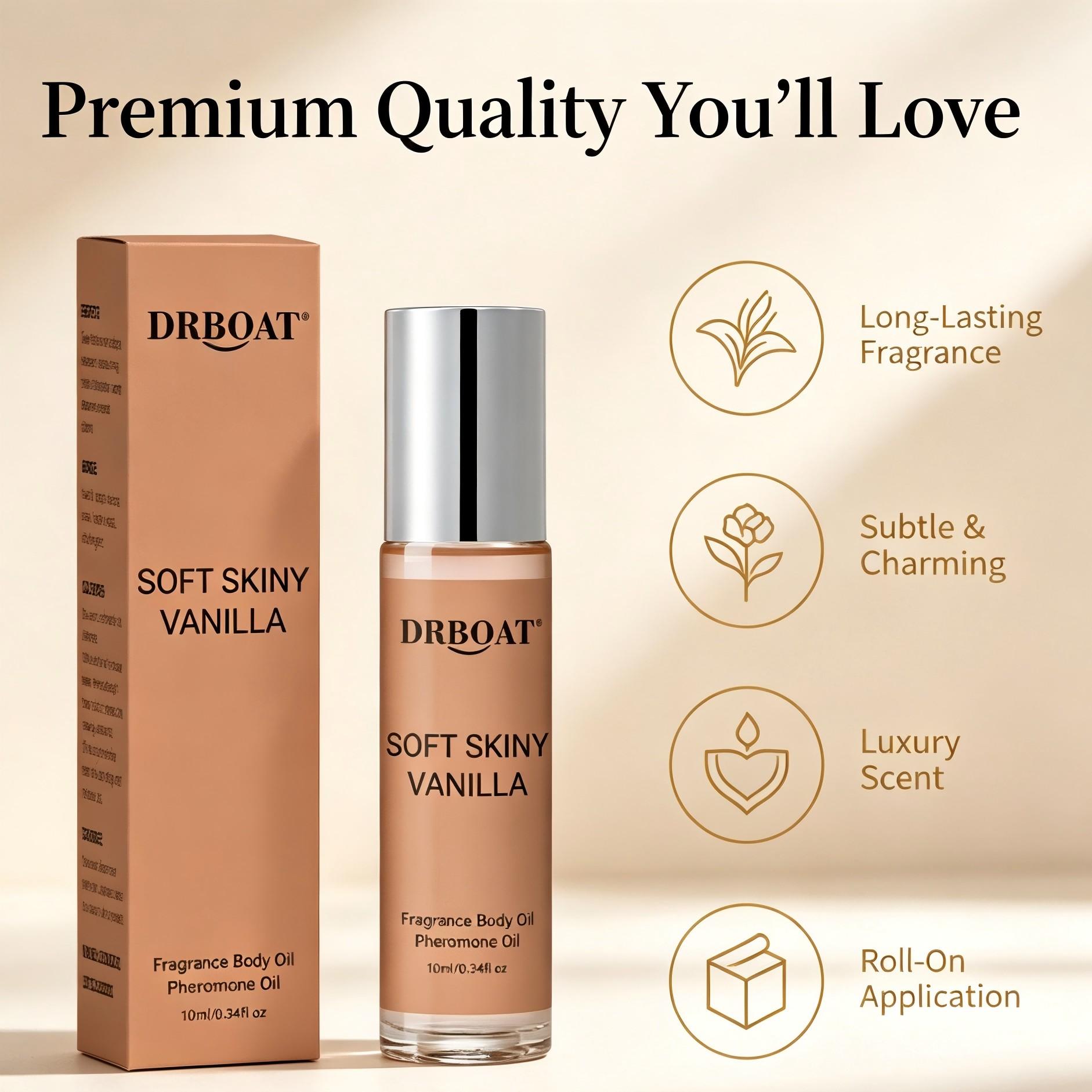 Vanilla Skin Pheromone Essential Oil - 10ml Roll-On Long Lasting Subtle Perfume Oil, Vanilla Scents, Enchanting Fragrance, Original Vanilla Body Oil for Men and Women, Ideal for Dating, Traveling, Home Use.