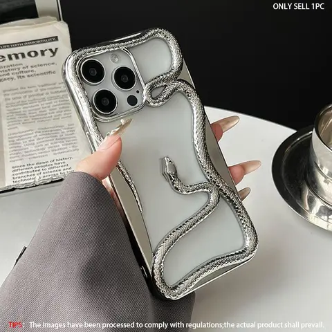 Snake Design Phone Case, Creative Shockproof Phone Protective Cover, Phone Accessory Compatible with iPhone 18Pro Max 17Air 16 Pro Max 15 Pro 14 Plus 13 12 11 Pro Max, Casing, Protective Cellphone Shell
