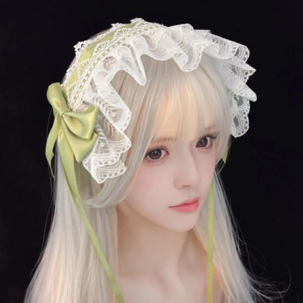 Lolita Headdress, Headband, Bow, Lace, Lolita Accessories, Multi-colored, Sweet, Japanese Lo-sama, Maid, Versatile Head