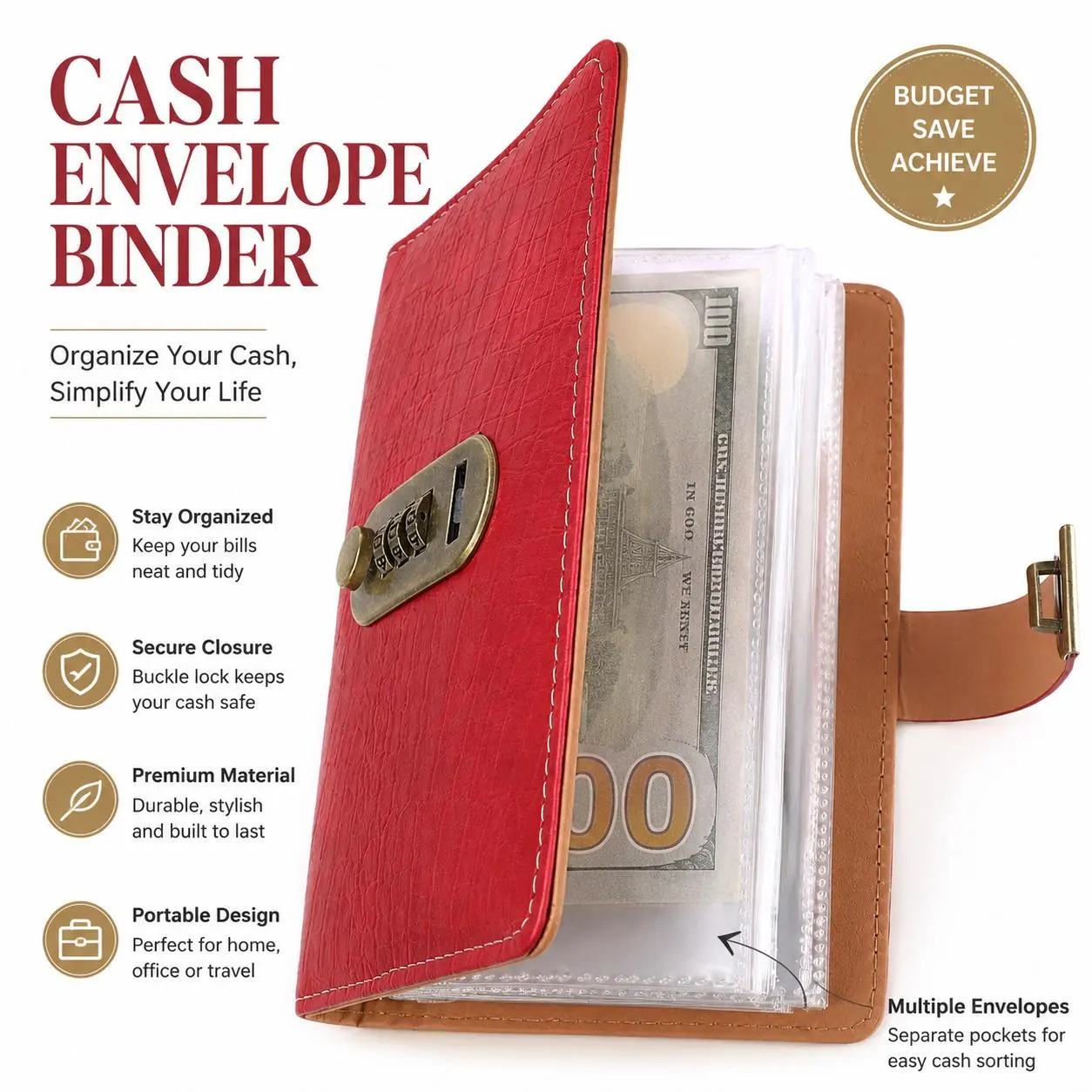Money Book For Cash - Envelopes Money Saving Book With Password Lock - Loose Change Saving Storage Budget Binder