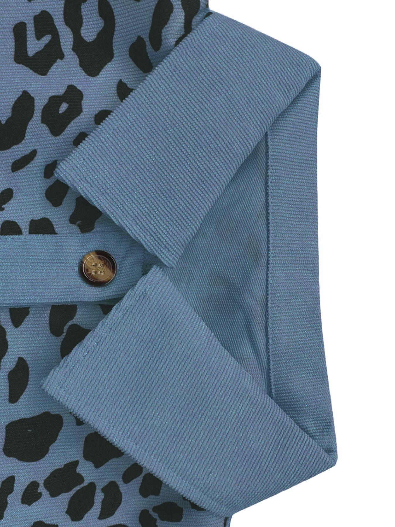 Women's Leopard Print Button Front Drop Shoulder Shirt Coat, Casual Long Sleeve Collared Pocket Blouse for Daily Wear, Ladies Clothes for All Seasons