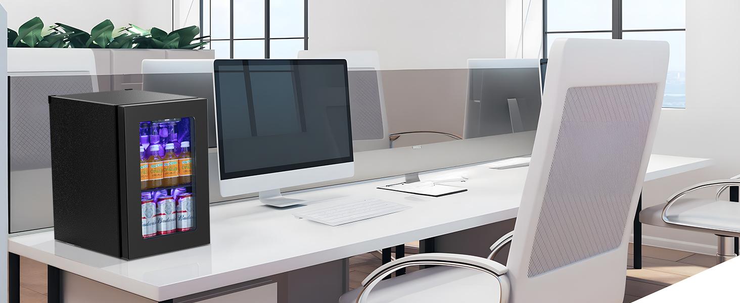 Antarctic Star 0.6Cu. Ft. Freestanding Wine Cellar,  mini  fridge,4-Bottle Red Wine with 6-Can Beer Refrigerator, Quiet Compressor, LED Light and Display, 40-61 ℉, Black