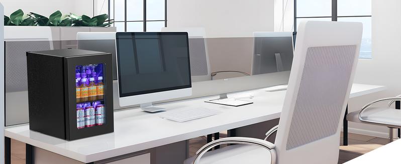 Antarctic Star 0.6Cu. Ft. Freestanding Wine Cellar,  mini  fridge,4-Bottle Red Wine with 6-Can Beer Refrigerator, Quiet Compressor, LED Light and Display, 40-61 ℉, Black