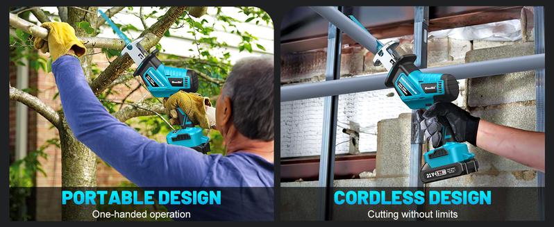 SeeSii Reciprocating Saw, 3500RPM Brushless Power Cordless Reciprocating Saw with LED Light, Tool-free Blade Change 8 Saw Blades Portable Reciprocating Saw for Wood PVC Cutting RS100 #TikTokShopBlackFriday