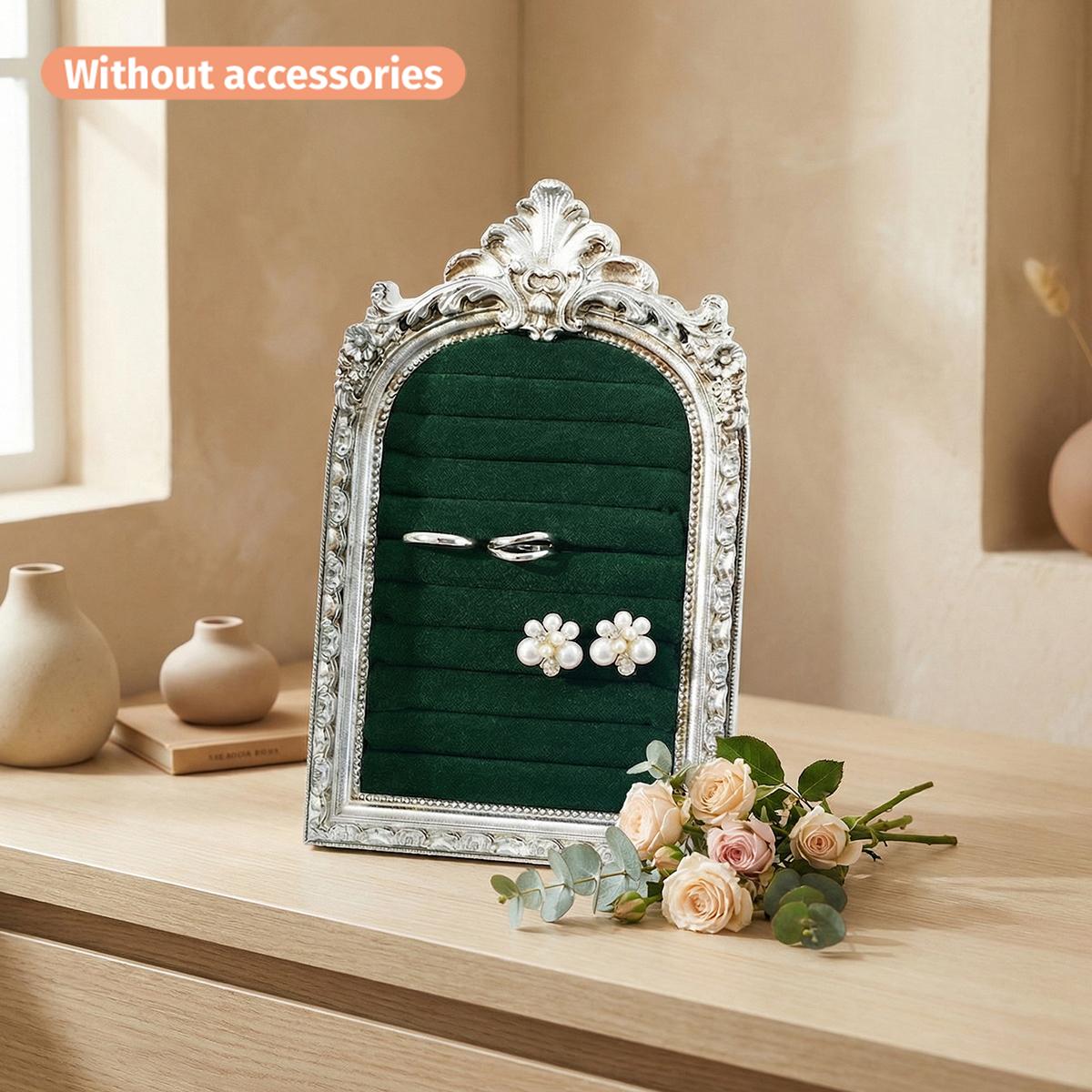 Vintage Silver Color European Style Decorative Jewelry Display Stand, Resin Material, Home Bathroom Decoration, Jewelry Organizer