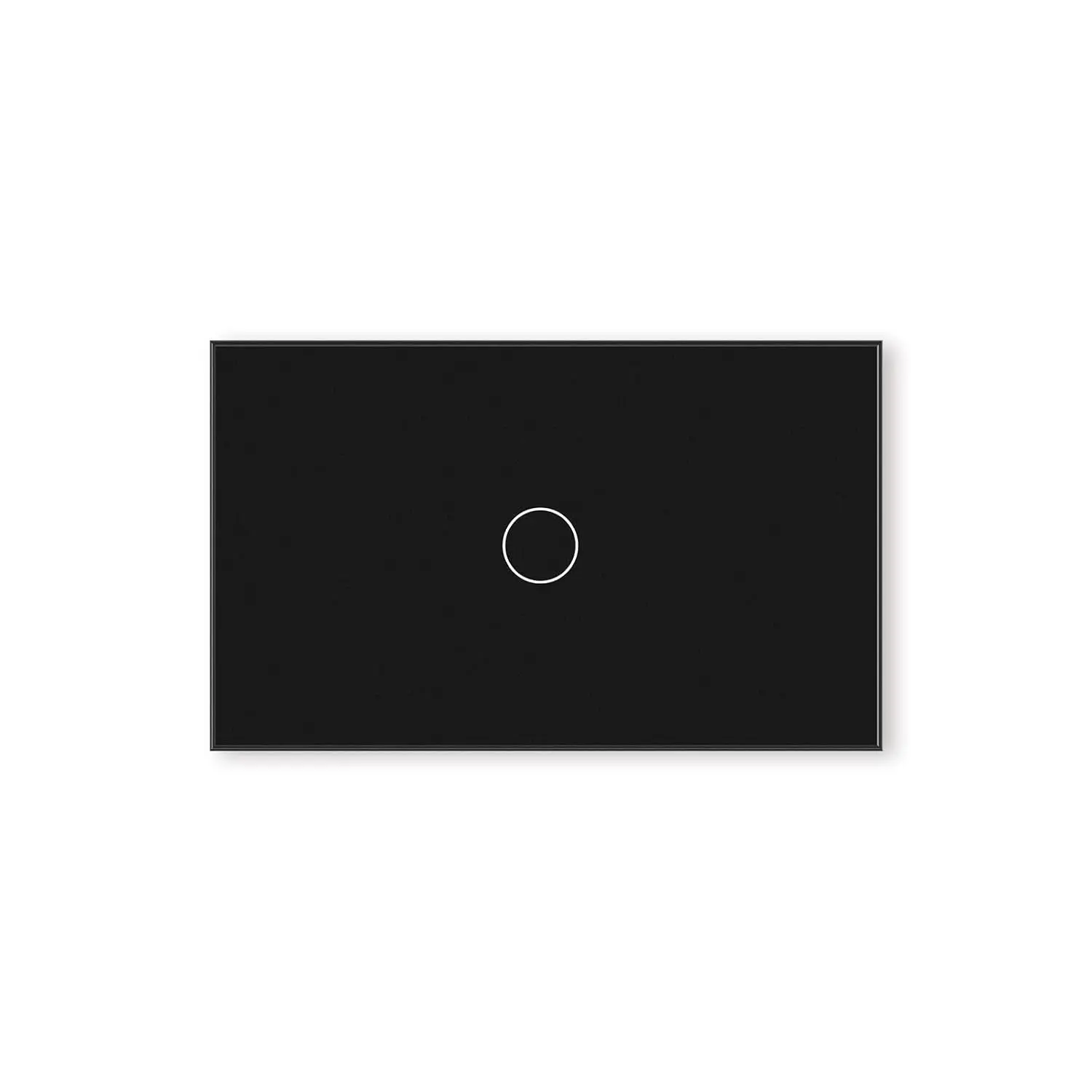 Rectangular Modern WiFi Smart Light Switch, 1-Button Black Tempered Glass Panel, 4.65x2.83x1.34in, 2.4GHz Wi-Fi, Neutral Wire Required, APP & Voice Control, Works with Tuya/Smart Life/Alexa, Works With Alexa
