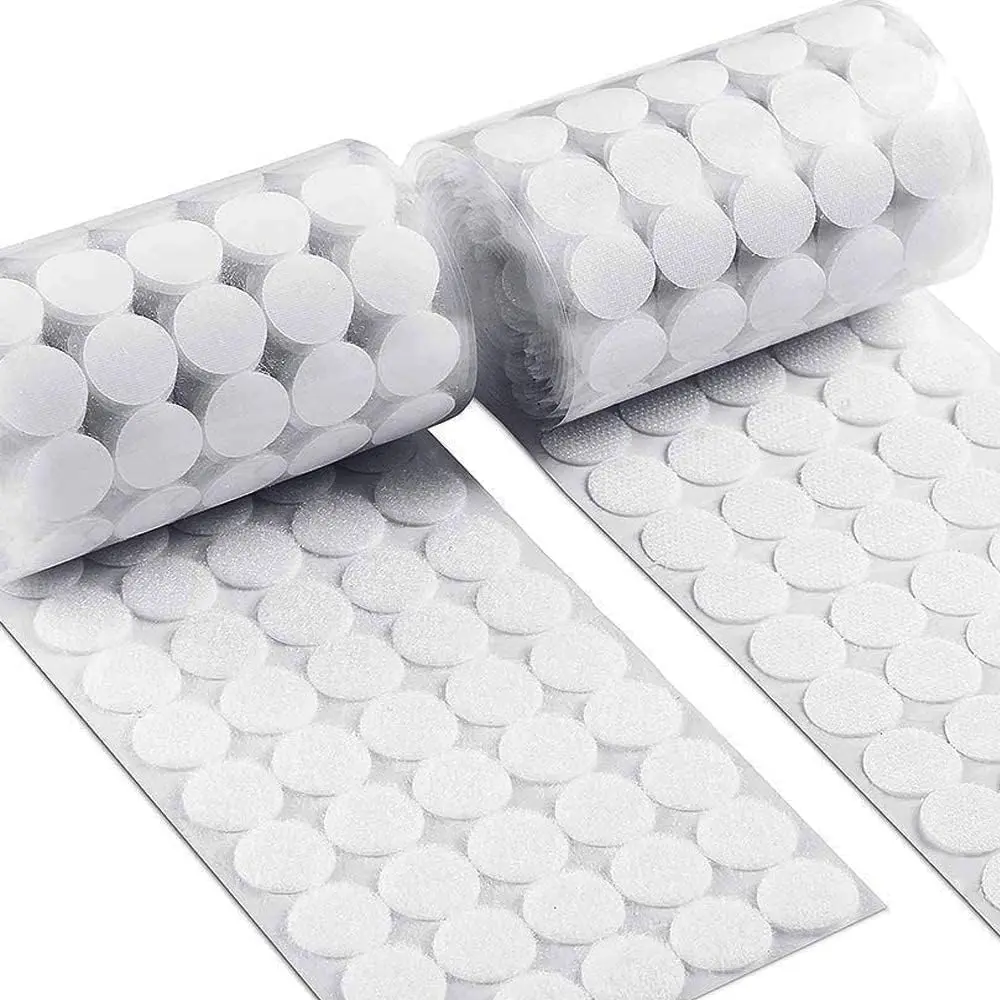 Self Adhesive Dots,  Adhesive 500 count 0.59" Diameter Sticky  Nylon Dots, Hook & Loop Dots with  Sticky Glue Tapes, Very Suitable for Classroom, Office,