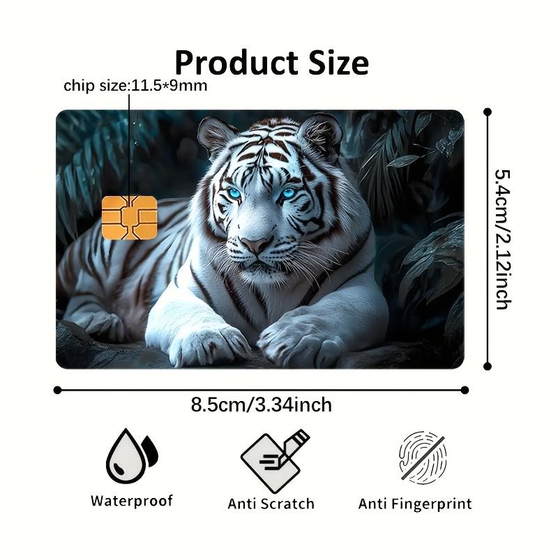 White Tiger Credit Card Sticker Used for EBT, Transportation, Keys, Credit Cards, Debit Cards, Card Skins, Protect Bank Cards, No Bubbles, Suitable for Small Chip Cards