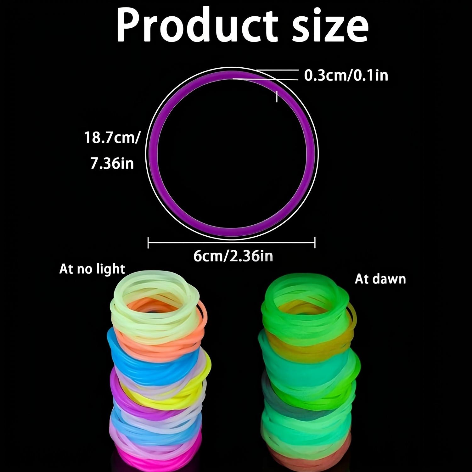 Gift for Her/Him 30 Pack Colorful Jelly Bracelets Rainbow Glow-in-the-Dark Elastic Gummy Bracelets Hair Ties Adult Glowing Party Favors (Random Color)