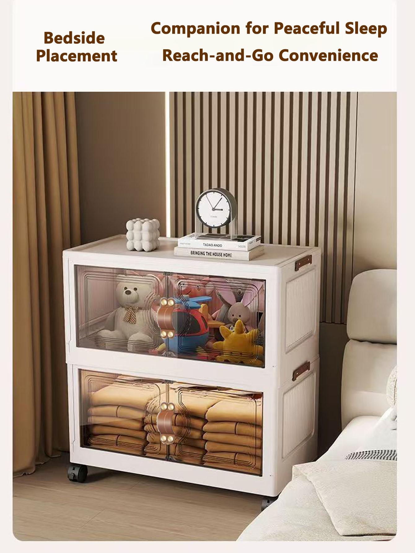 Foldable Storage Box Organizer, Durable Storage Organizer, Home Use Toy & Snack Cabinet, Clothes Organizing Bin, Large Capacity Space-Saving Solution