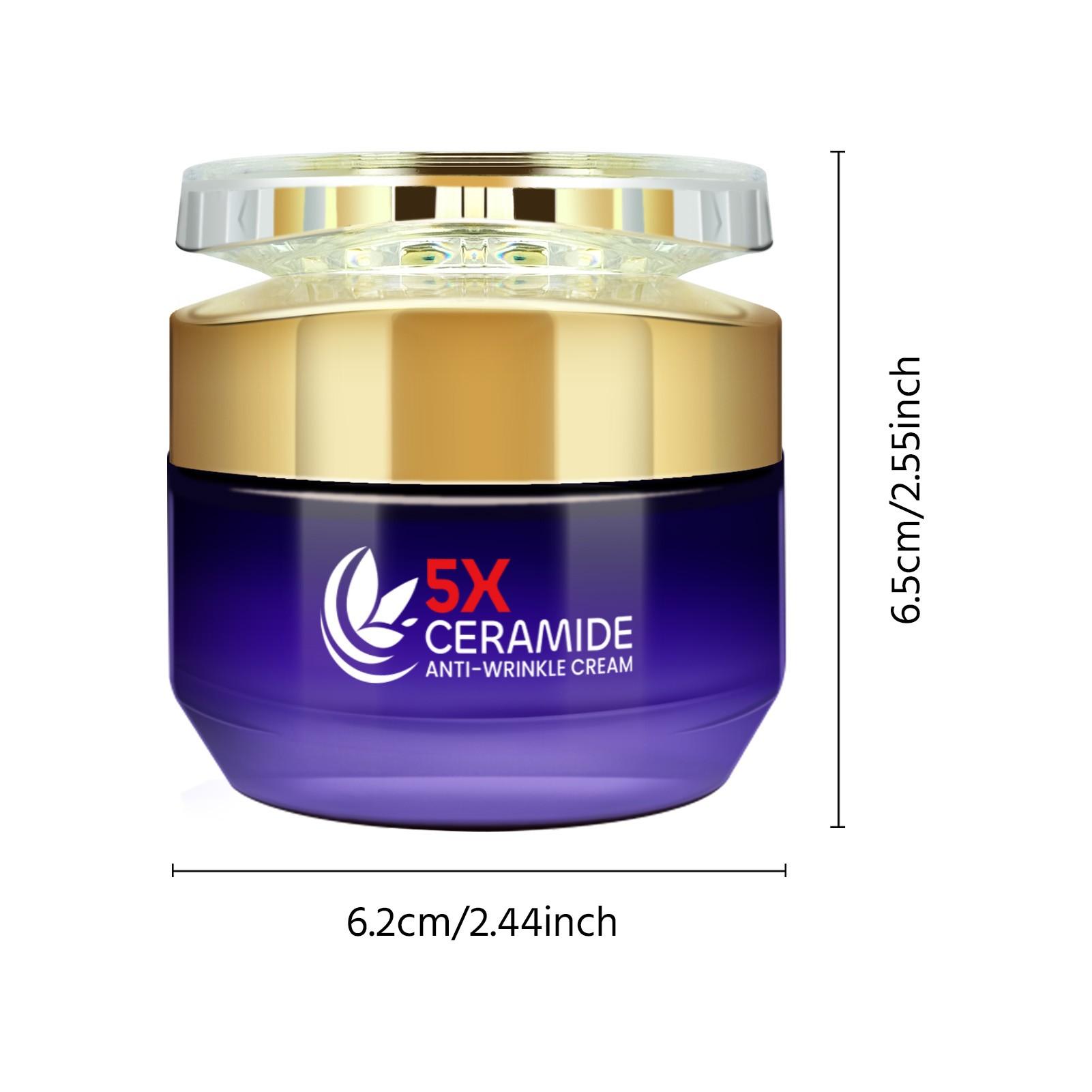 5x Ceramide Anti-Wrinkle Face Cream, Wrinkle Repair, Firming, Contains Centella, Hyaluronic Acid, Barrier Repair, Moisturizing, All Skin Types