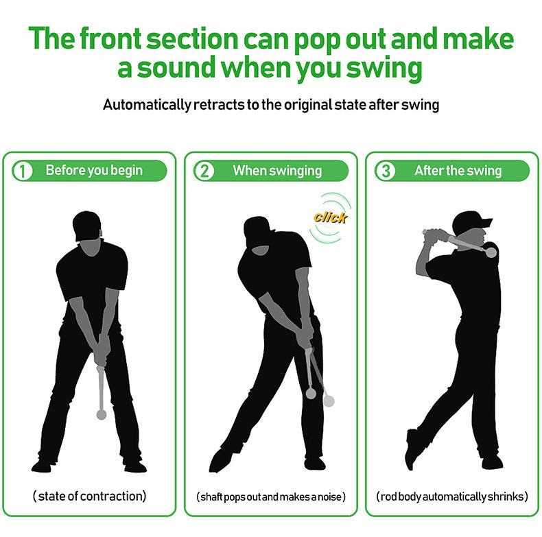 Golf Swing Practice Stick Adjustable Golf Indoor Swing Trainer Left Handed Right Handed Grip Compact Portable Rhythm Training Gesture Correction Golf Hitting Aid, Golf Training Aids