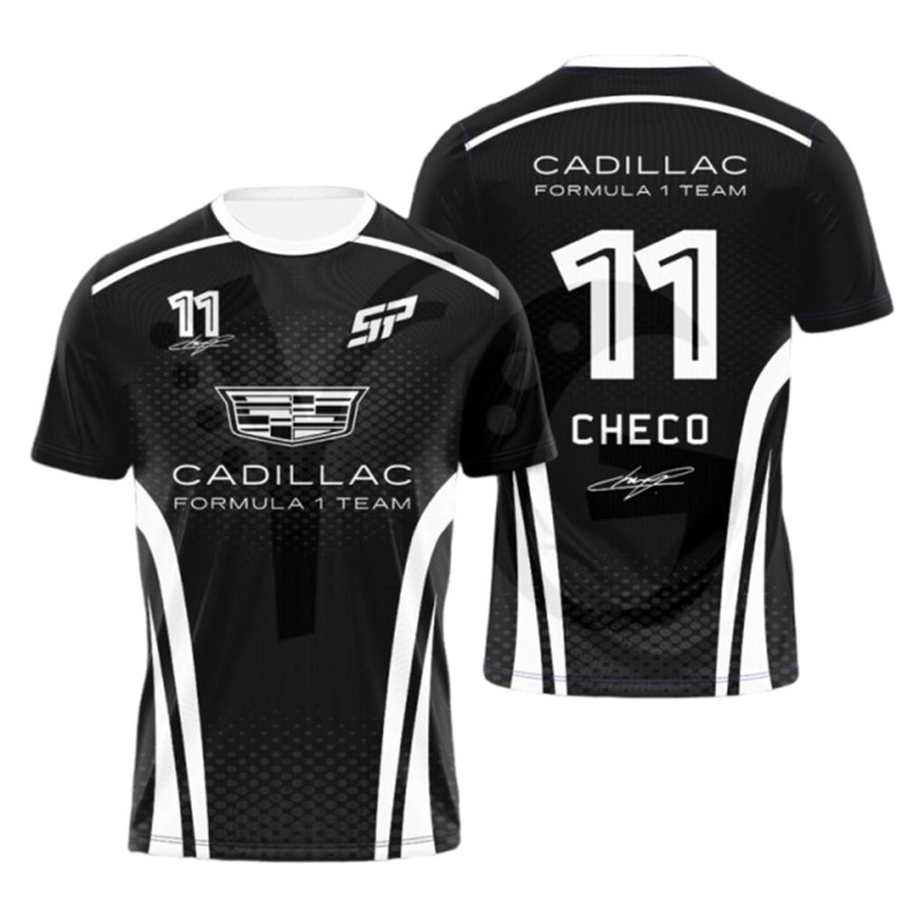 Men's Cadillac Racing Team T-shirt with 3D Printing, Speed Dry Short Sleeve Shirt for Racing Enthusiasts and Outdoor Fans