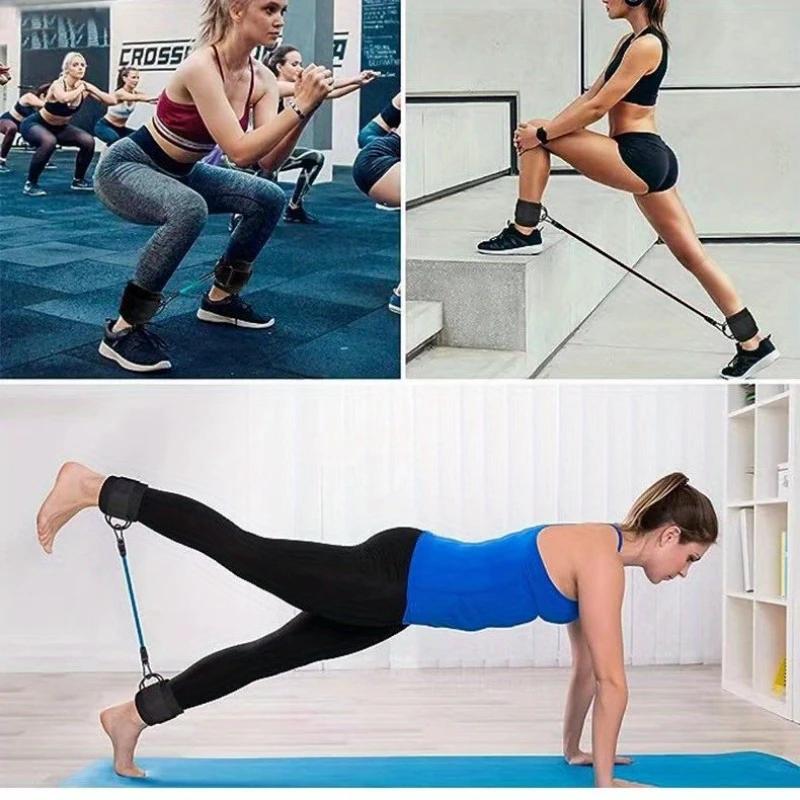 3pcs Ankle Resistance Bands Portable for Building Leg Muscles and Lines Home Gym Available Recommended Exercise Yoga Equipment for Men and Women Gymnastics Shoes with Drawstring Bag