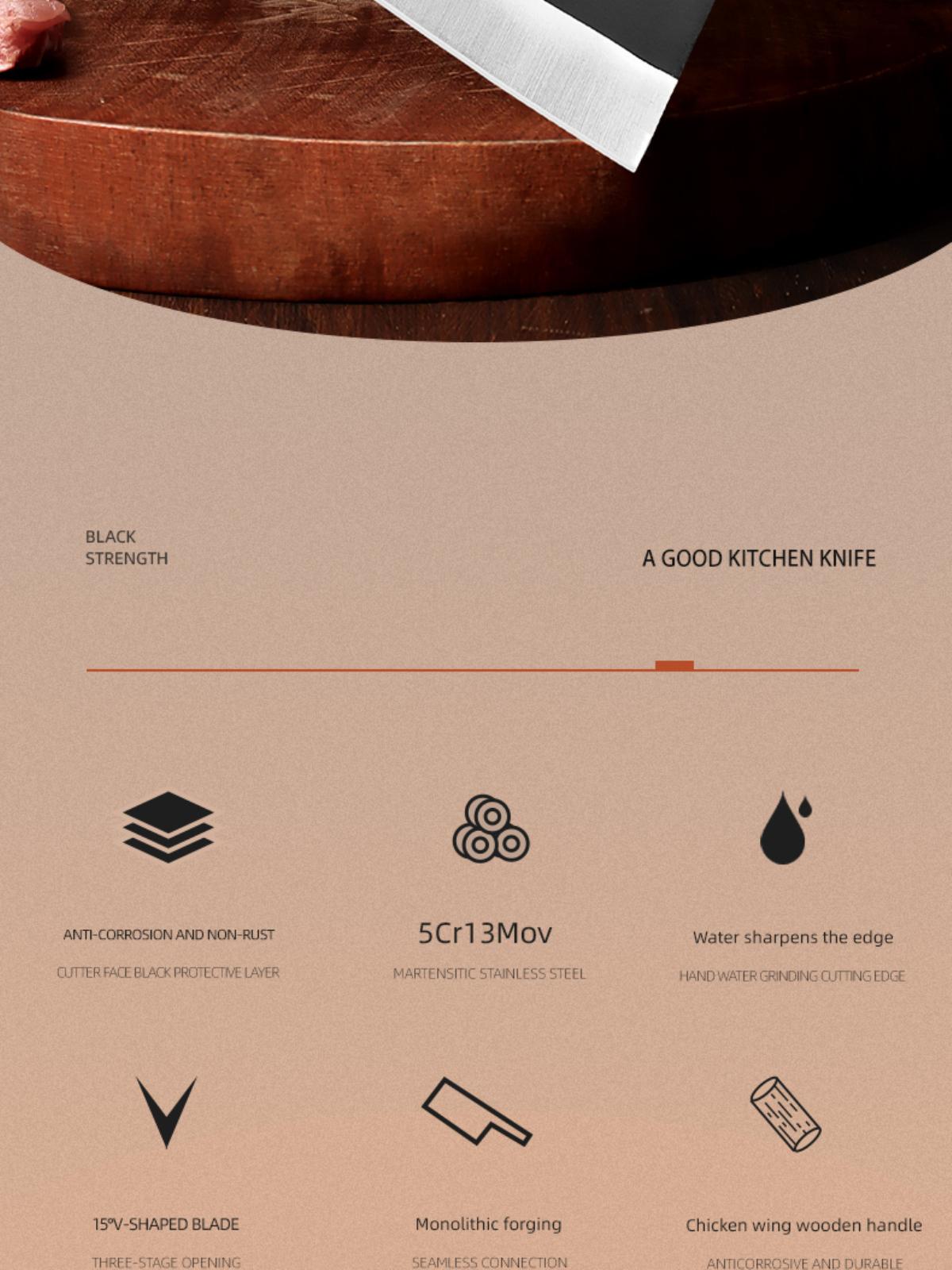 CRANEKIT Vegetable Knife - Ultra-Fast Sharp Chopping Knife for Vegetables, Bone, and All-Purpose Use in Kitchen