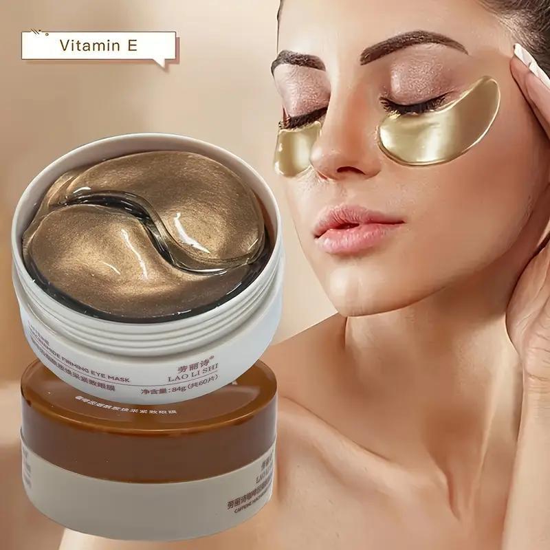 1 box of caffeine peptide firming eye masks, Hydrating eye treatments, Under Eye Patches, containing hyaluronic acid and niacinamide, deeply moisturizing, firming, reduces eye wrinkles, improves dark circles, suitable for all skin types