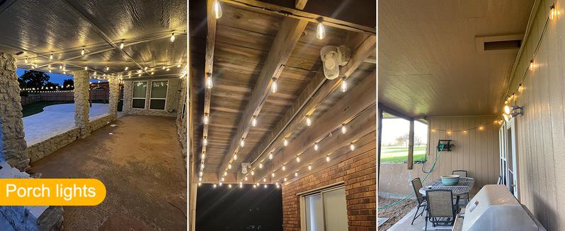 100FT Outdoor String Lights with Remote Included, Support Timer with 50 Shatterproof ST38 LED Edison Dimmable Bulbs, 2500K Warm White, Waterproof, Perfect for Backyard, Patio, Garden, Deck, Party and Xmas Decor #springtok Flexibility Customization