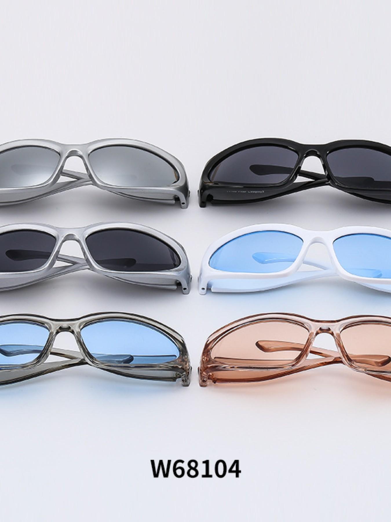 Trendy Y2K Wraparound Sunglasses, Futuristic Cyber Goggles, Perfect for Street Photography, Beach, Edm Parties, Stylish Accessories