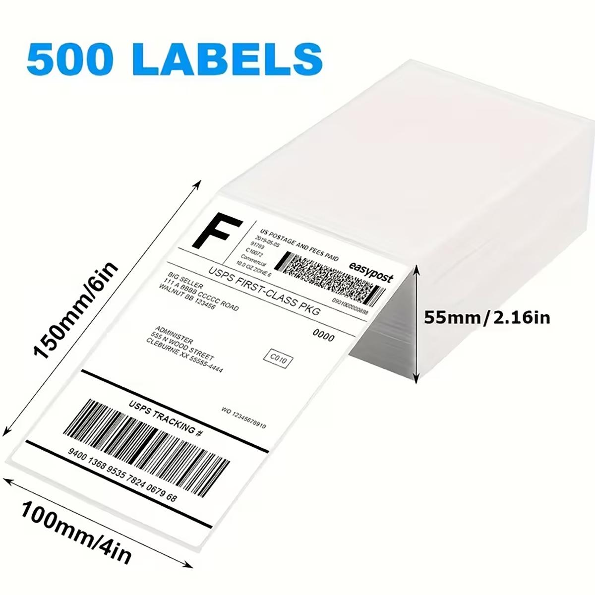High-Quality Thermal Label Paper 4x6 Inches, Suitable for Thermal Printers, Logistics, Transportation, Warehouse Management, 500 Sheets Pack