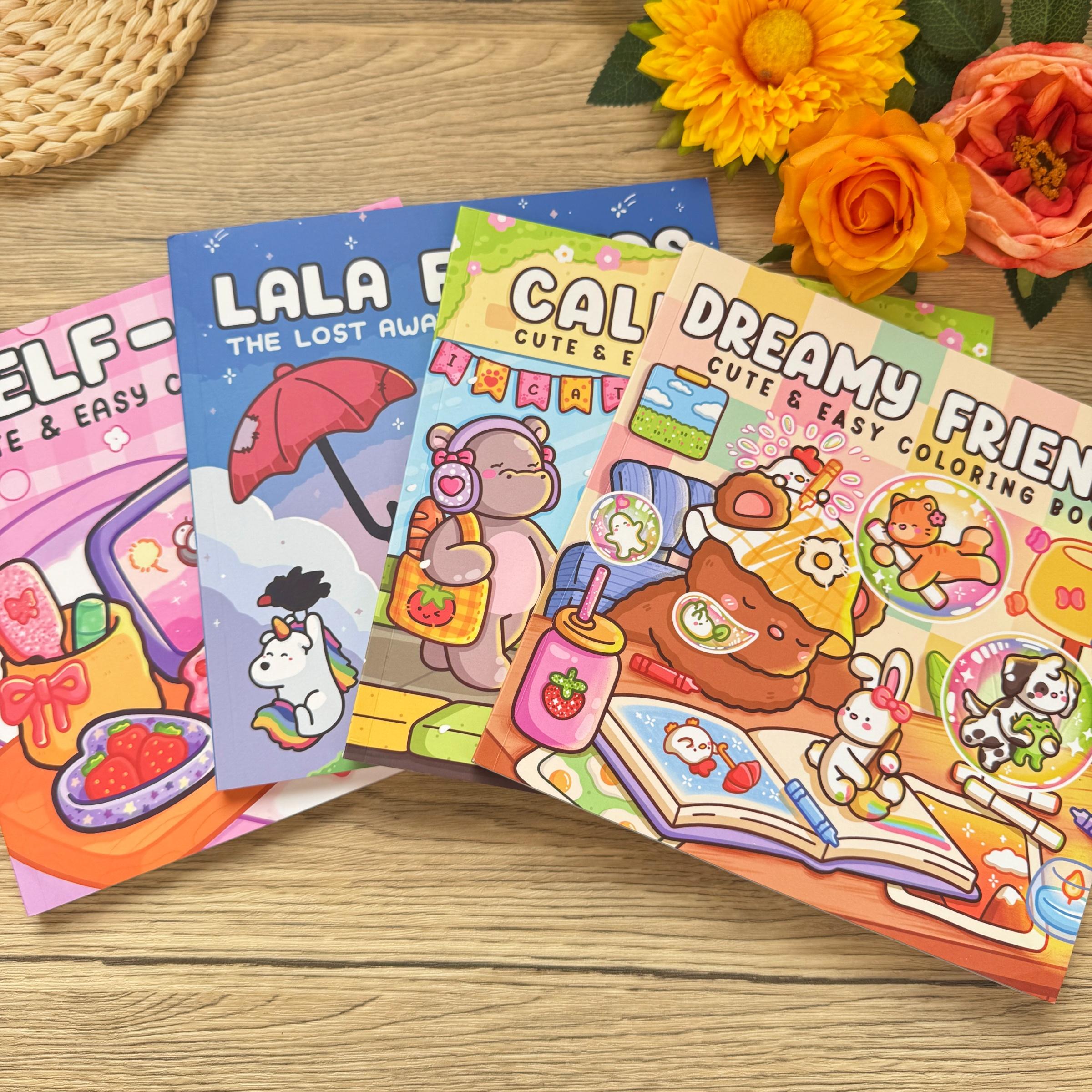 4/8 Pieces Cute Coloring Book Set,  Multi-Theme Designs, Enjoy Drawing Process, Stress Relief Art, Perfect Gift for Holidays & Daily Fun