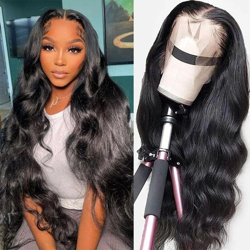 BABOSHOW Body Wave Lace Front Wigs Human Hair 180 Density Pre Plucked 13X6 Transparent HD Lace Frontal Wigs Natural Black Wigs Human Hair Wigs For Women With Baby Hair