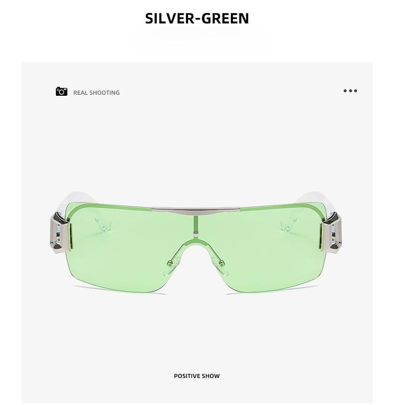 Trendy Y2K Punk Frameless Sport Sunglasses for Women Men UV400 Protection Rimless Shades for Rave Festival Cycling Running Outdoor Daily Wear