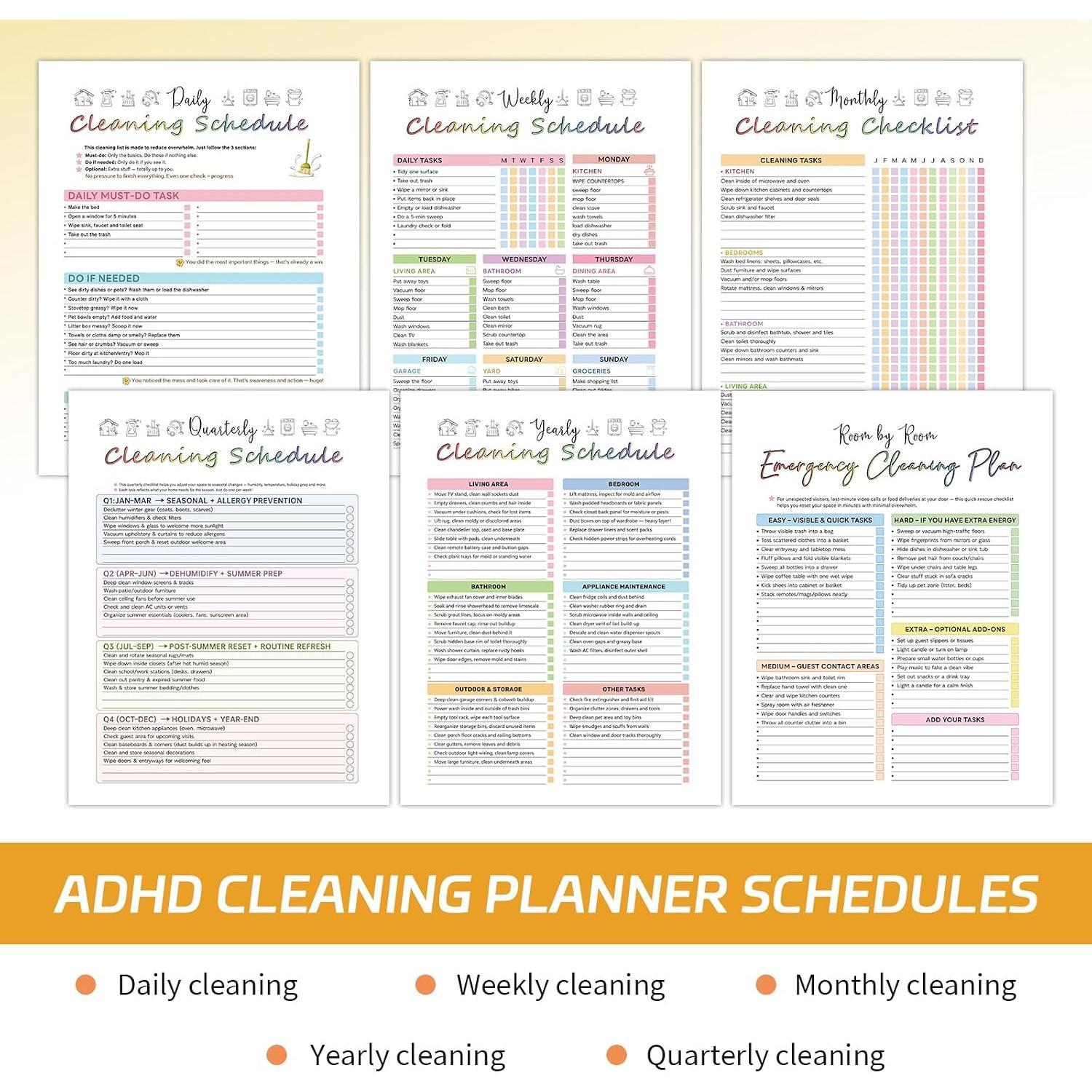 Paper-Based Household Chore Planner Notebook for Adults - Organizer with Daily/Weekly/Monthly Cleaning Schedules, Checklists, Room-Specific Layouts, Durable Wire Binding & Thick Paper for Efficient Task Management Paper-Based Household Chore Planner Notebook for Adults - Organizer with Daily/Weekly/Monthly Cleaning Schedules, Checklists, Room-Specific Layouts, Durable Wire Binding & Thick Paper for Efficient Task Management