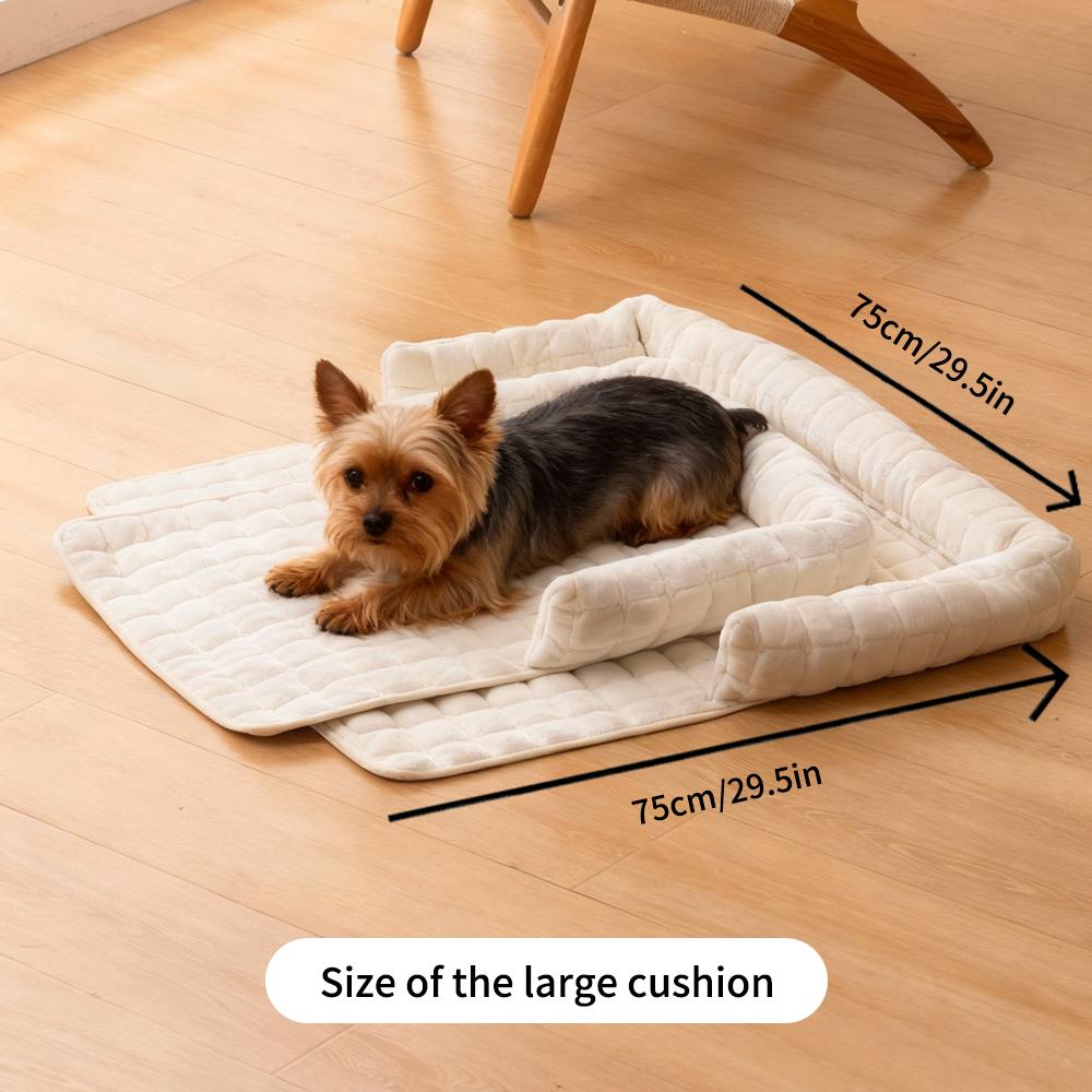 Plush Pet Bed, Cat & Dog Love Sofa Cushion, Soft Dog Nest, Large Space Anti-Slip Sleep Pad, Cozy Pet Lounger, Fluffy Cloud Bed