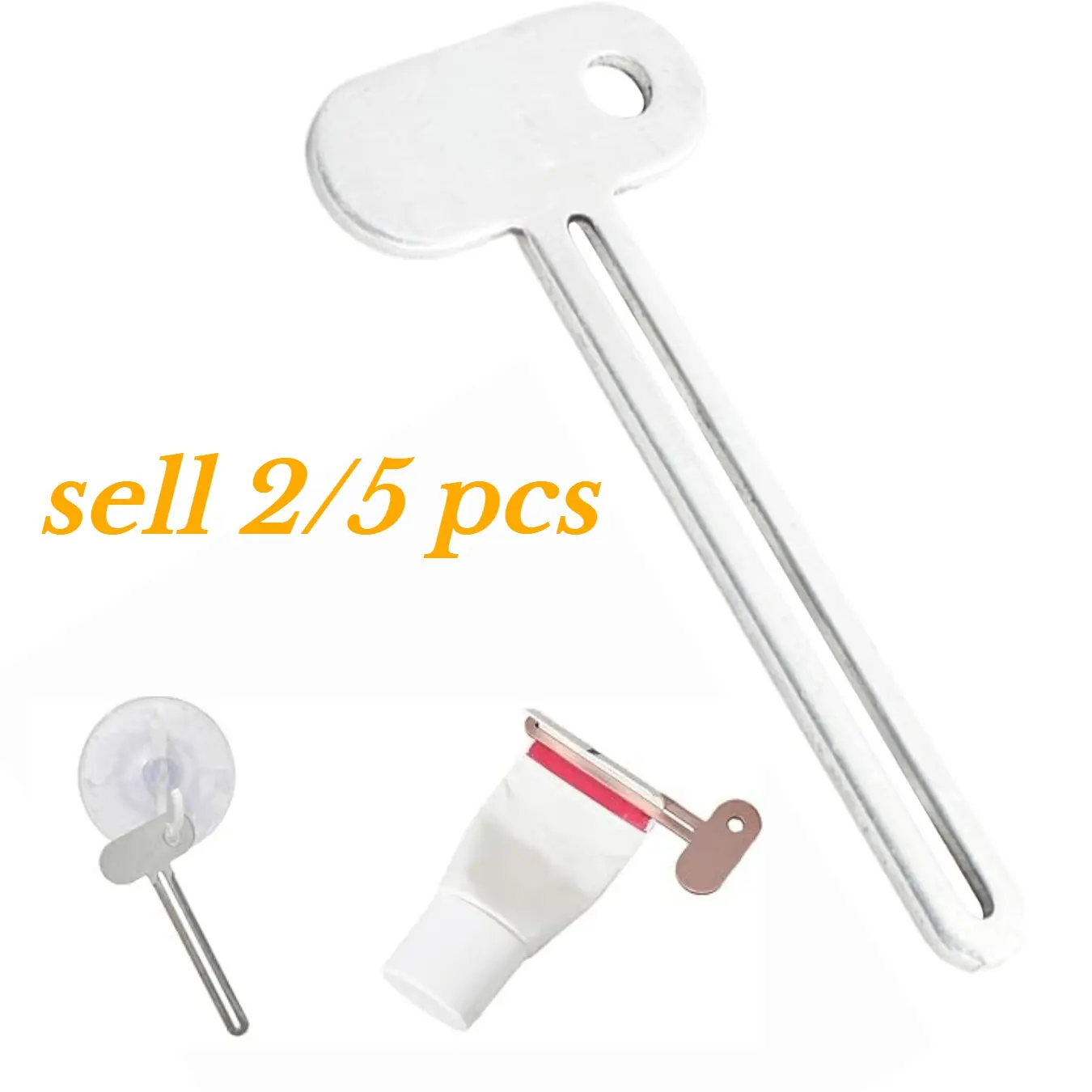 2/5 Pack Stainless Steel Toothpaste Squeezer Keys, Metal Tube Roller Wringer Dispenser Tools, Multi-Purpose Tube Squeezer for Cosmetics, Cream, Paint & Hair Dye